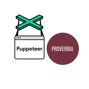 Logotipos do Puppeteer e Proverbia